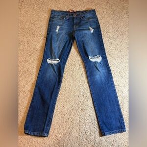 Neo Blue Distressed Jeans Mens 32 Straight Leg Medium Blue Denim‎ Preppy Style